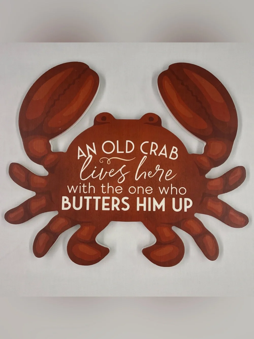 Wood Crab Sign Wall Art An Old Crab Lives Here Nautical Beach House Decor Funny